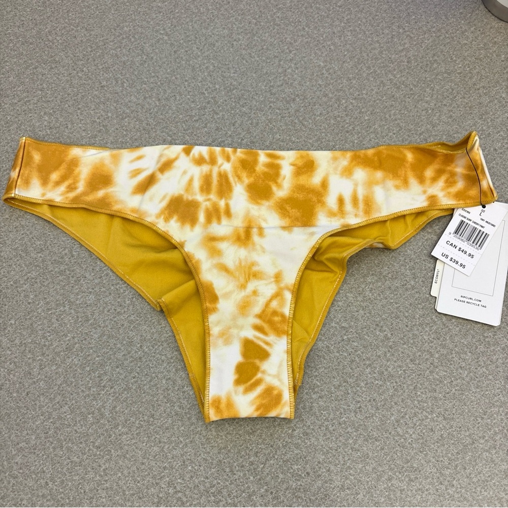 Rip Curl Classic Surf Cheeky Swim Bottoms Women's. Large Mustard. NWT